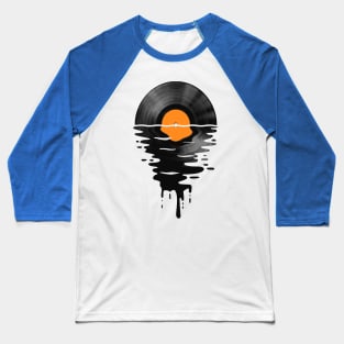 Vinyl LP Music Record Sunset Orange Baseball T-Shirt